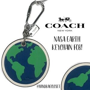 Coach NASA Earth Globe Key Chain Fob F45912 Keychain